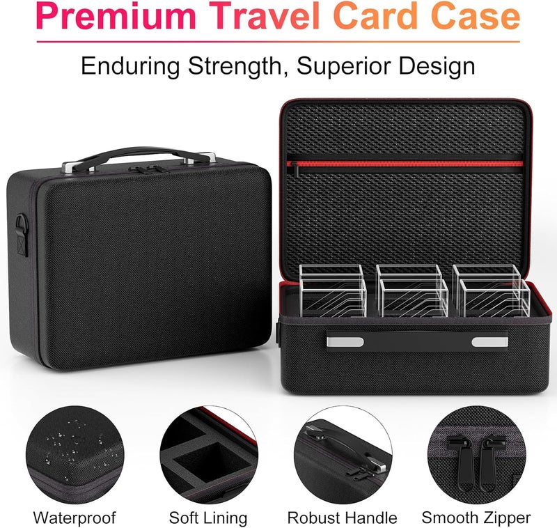 Proijeut Card Deck Box with Portable Case, 6 Pack Clear Commander Deck Box with 6 Dividers, Holds 600+ Double Sleeved Cards, Fit for MTG, YuGiOh, TCG - Image 4